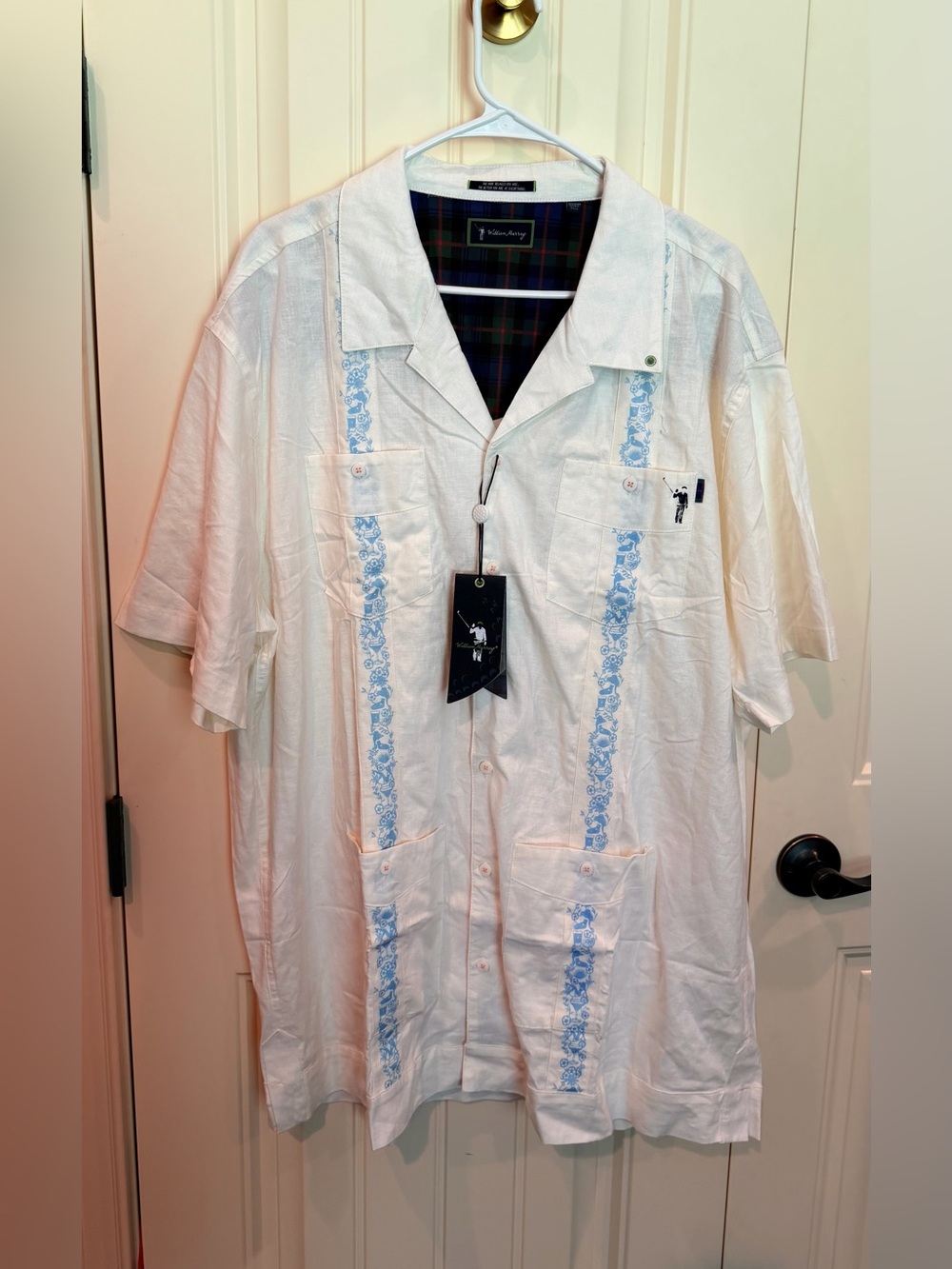 NWT William Murray Shirt Size XXL Golf Casual Front Pockets Clubbing Linen Cool